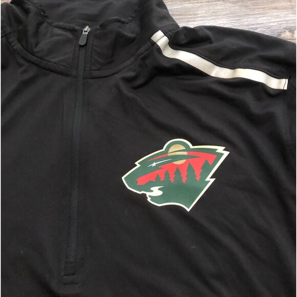 Fanatics Minnesota Wild Mens XL Black 1/4 Zip Pullover NHL - Picture 2 of 6